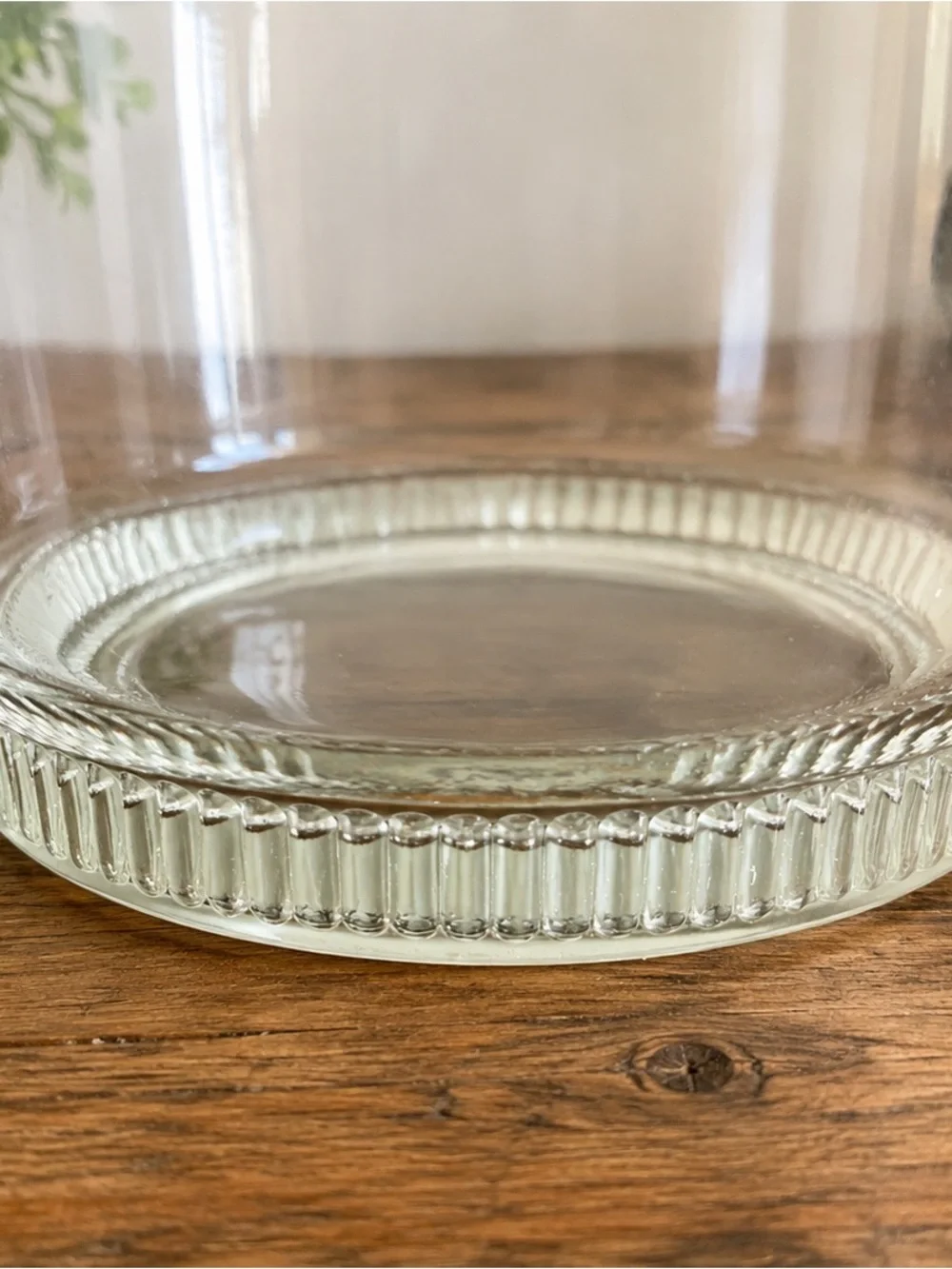 Vintage Clear Glass Ice Bucket Wine Cooler Ribbed Base Barware Bowl